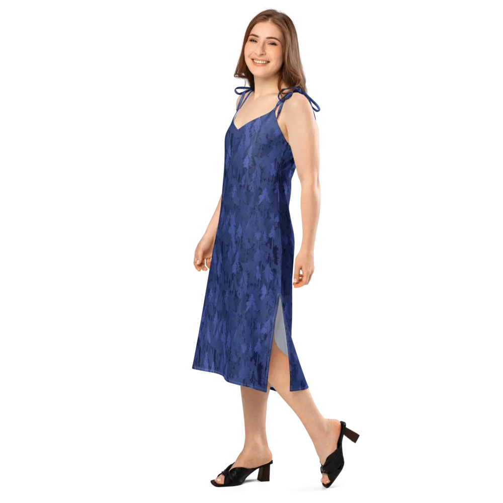 Indigo Evergreen on Slip Dress — Left Front