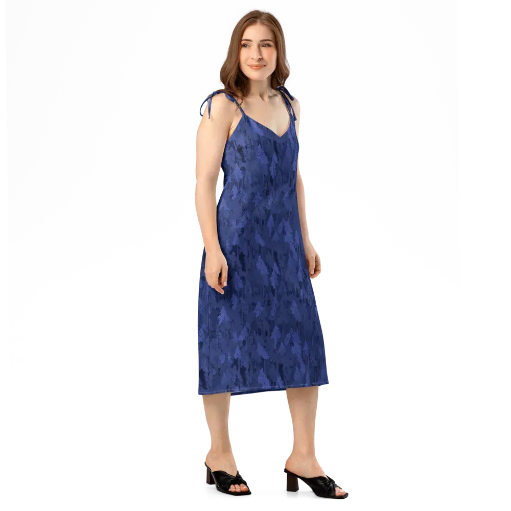 Indigo Evergreen on Slip Dress — Right Front