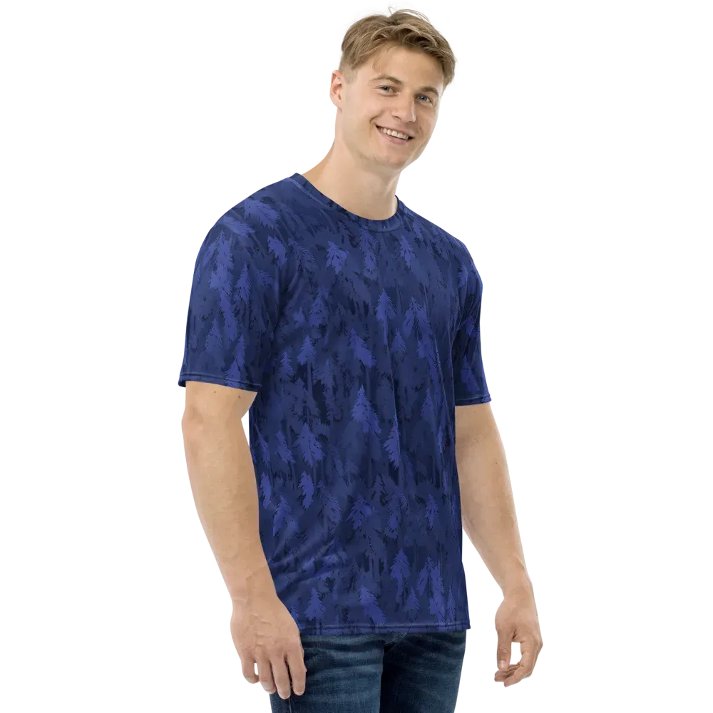 Indigo Evergreen on Men's Crew Neck T-Shirt — Right