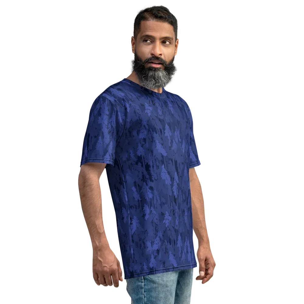 Indigo Evergreen on Men's Crew Neck T-Shirt — Right