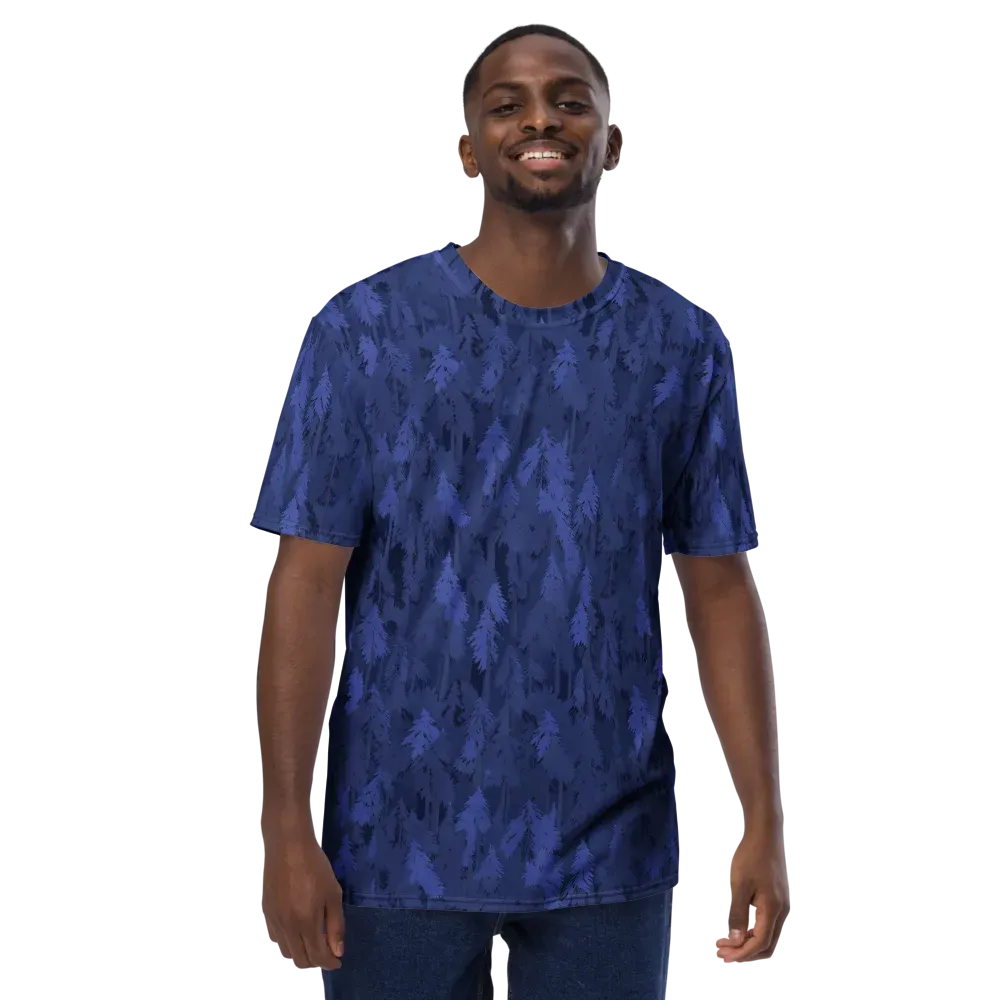 Indigo Evergreen on Men's Crew Neck T-Shirt — Front