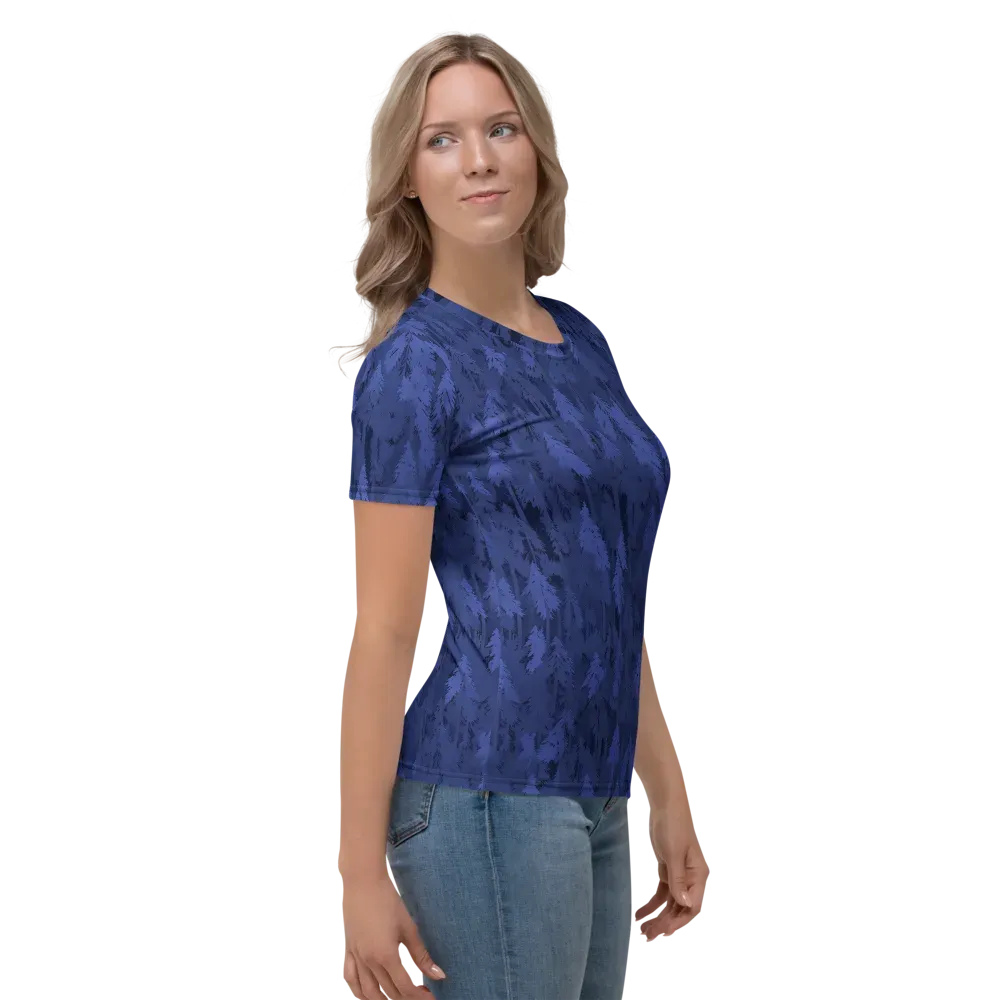 Indigo Evergreen on Women's Crew Neck T-Shirt — Right