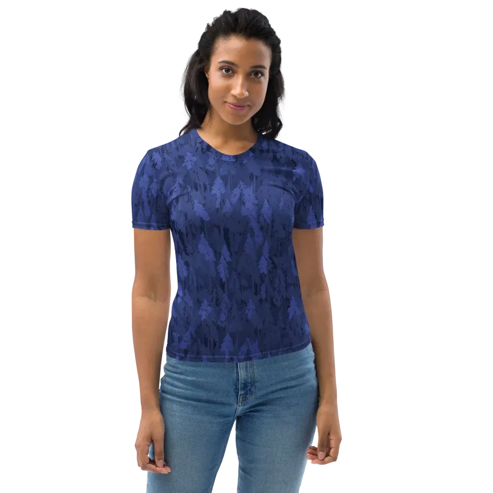 Indigo Evergreen on Women's Crew Neck T-Shirt — Front