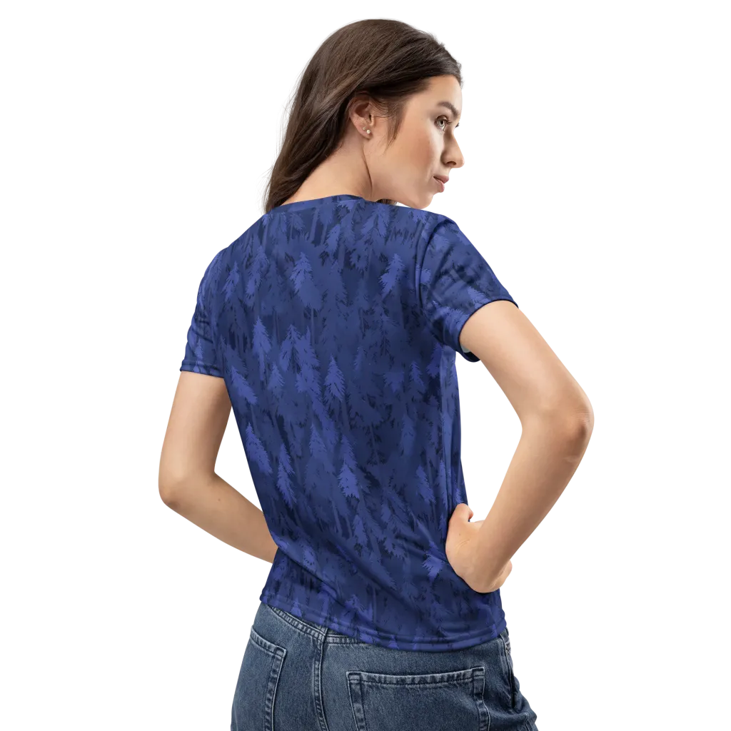 Indigo Evergreen on Women's Crew Neck T-Shirt — Back