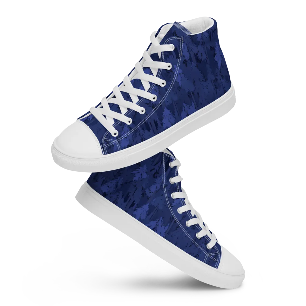 Indigo Evergreen on Women's High Top Canvas Shoes — Front