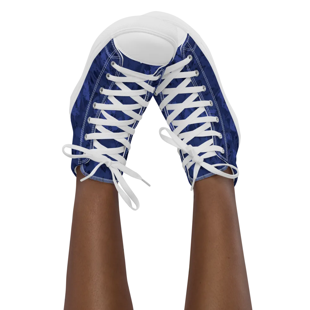 Indigo Evergreen on Women's High Top Canvas Shoes — Front