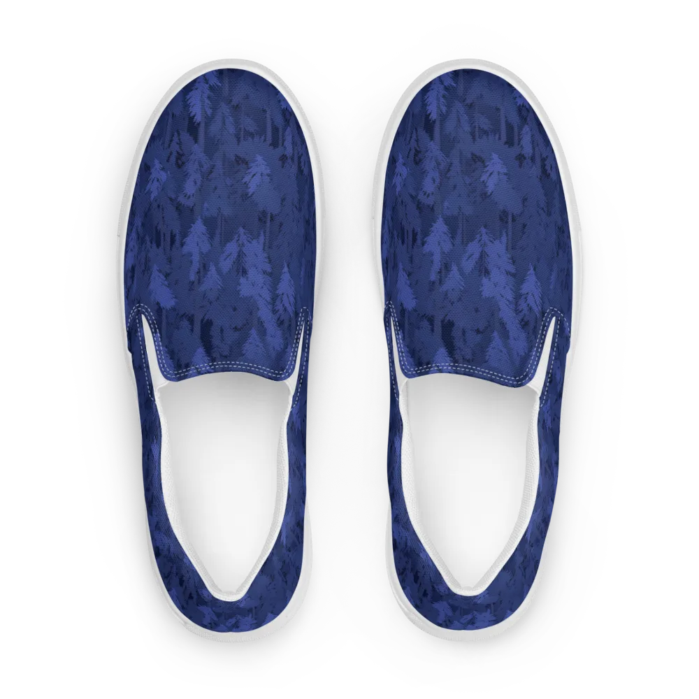 Indigo Evergreen on Men's Slip-On Canvas Shoes — Front