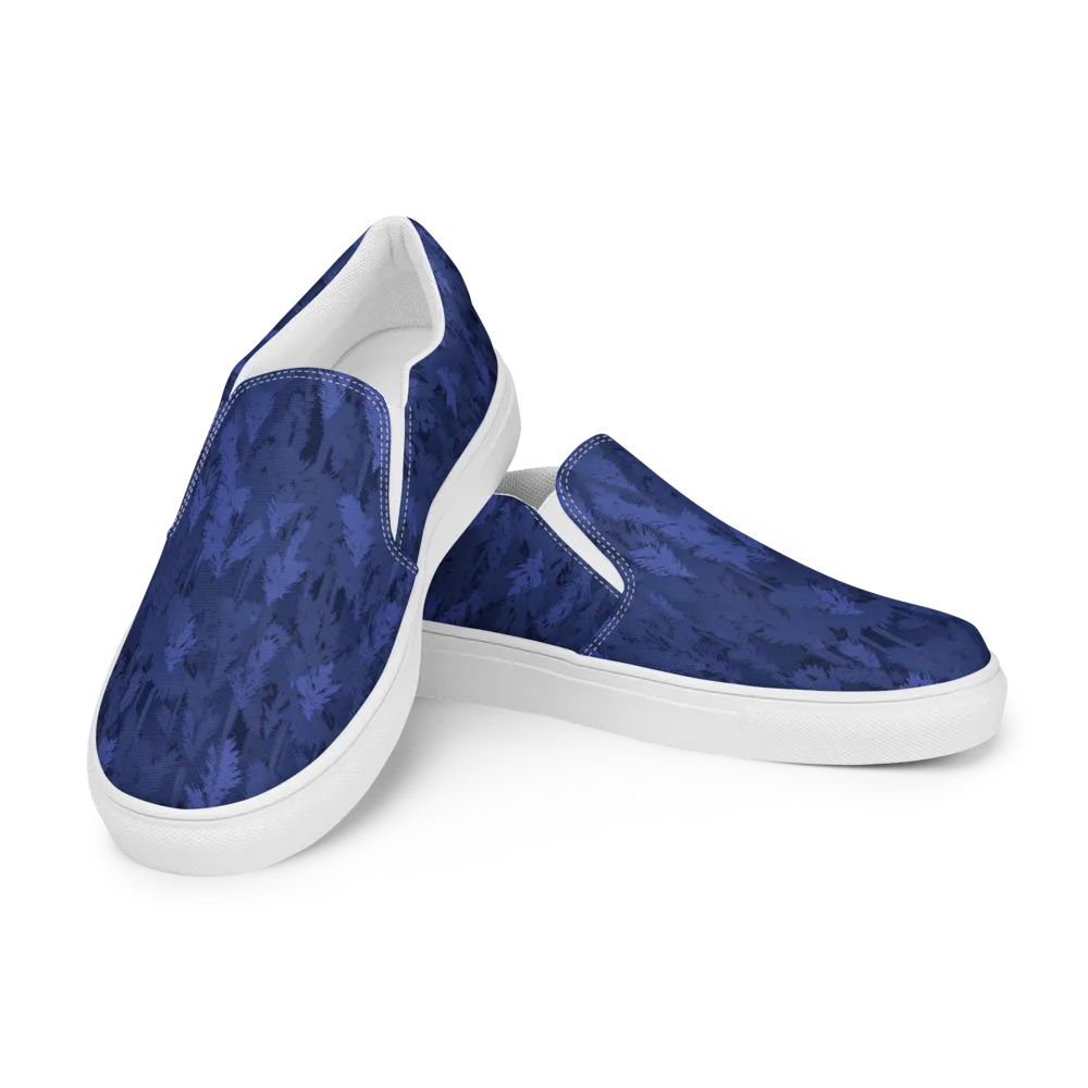 Indigo Evergreen on Men's Slip-On Canvas Shoes — Left Front