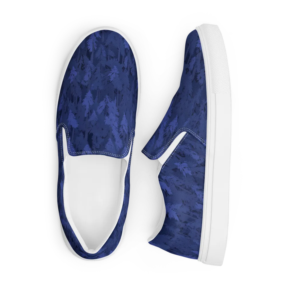 Indigo Evergreen on Men's Slip-On Canvas Shoes — Front