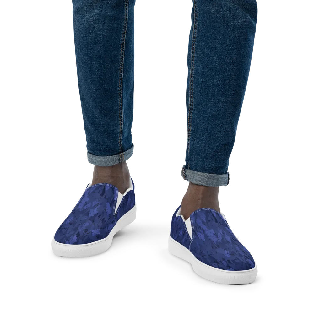 Indigo Evergreen on Men's Slip-On Canvas Shoes — Front
