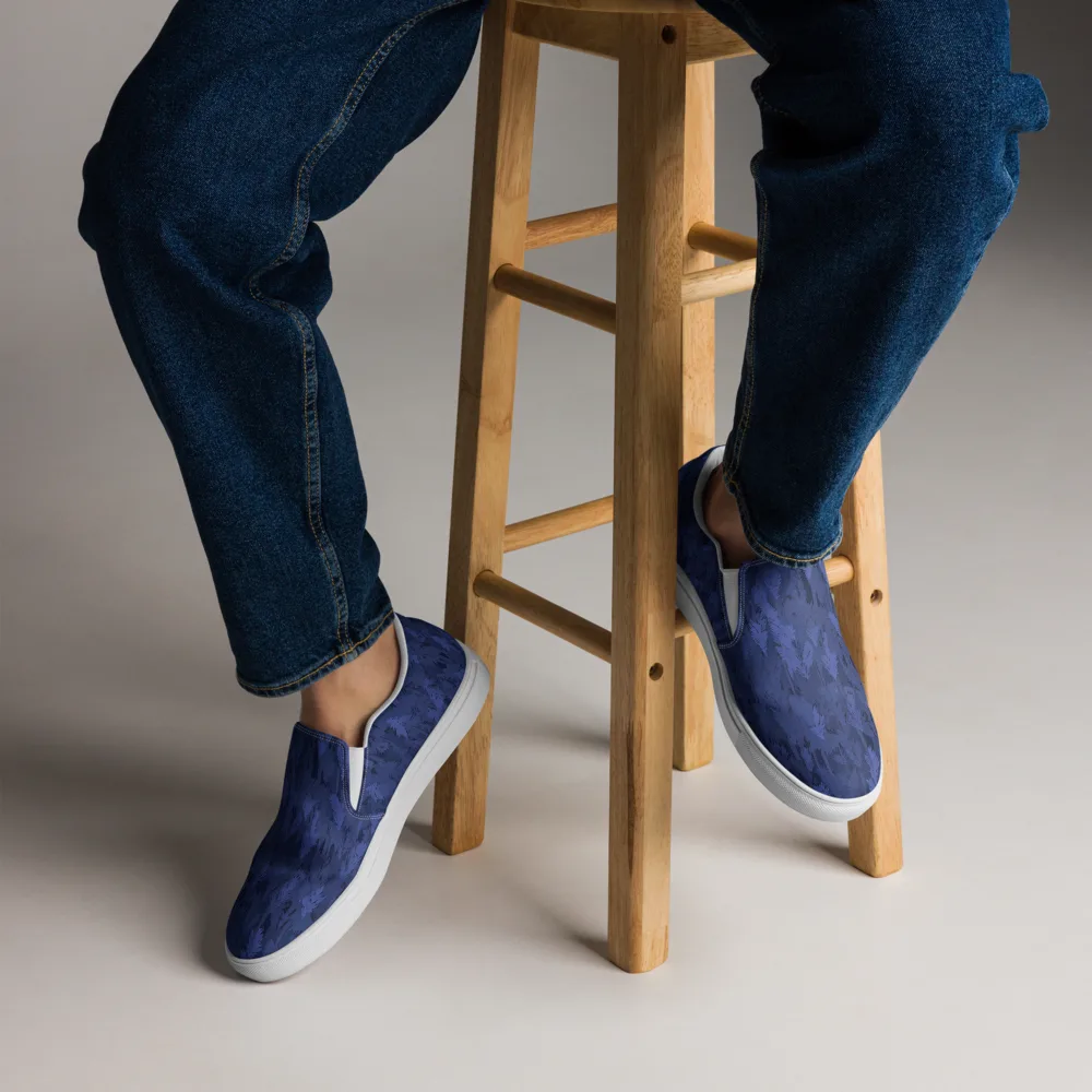 Indigo Evergreen on Men's Slip-On Canvas Shoes — Front
