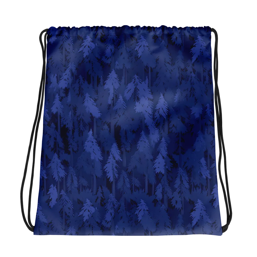 Indigo Evergreen on Drawstring Bag — Photo