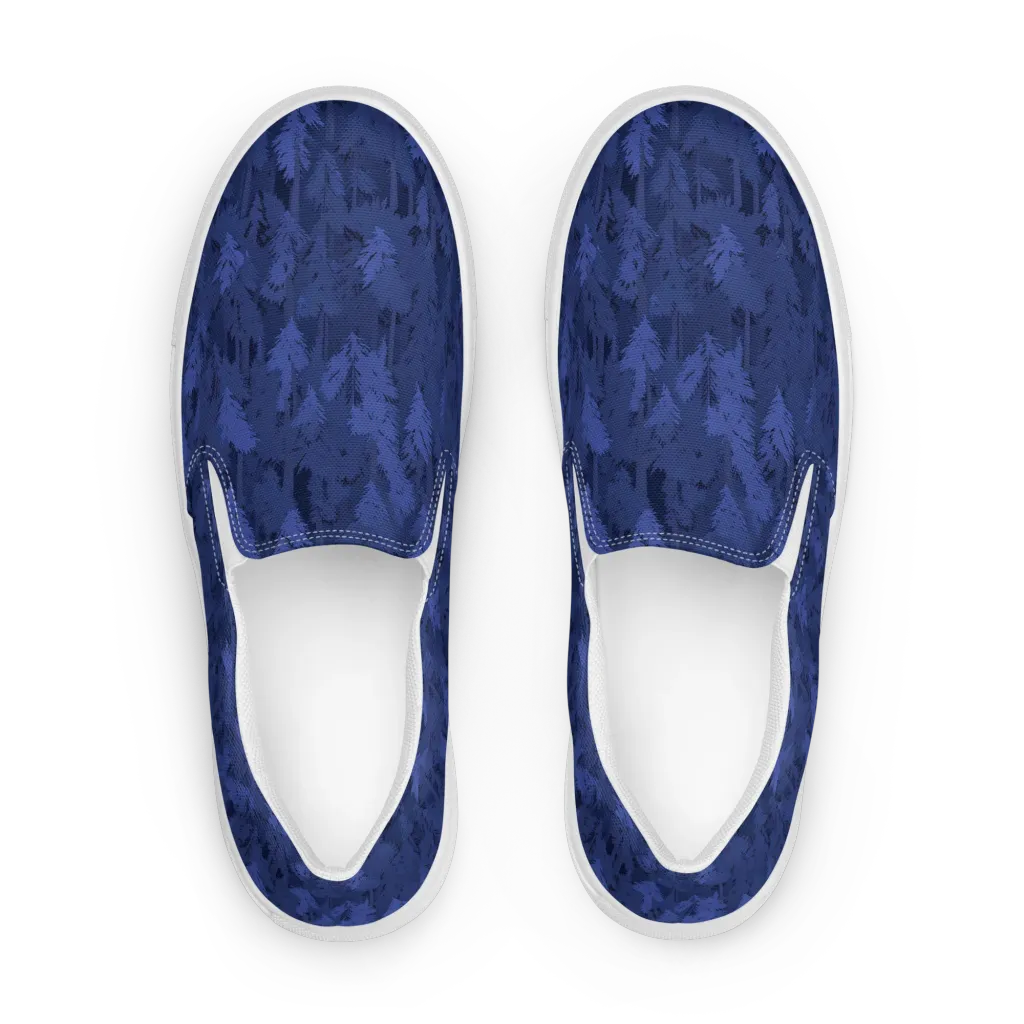 Indigo Evergreen on Women's Slip-On Canvas Shoes — Front