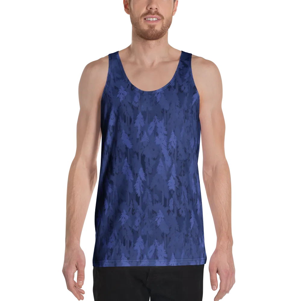 Indigo Evergreen on Men's Tank Top — Front