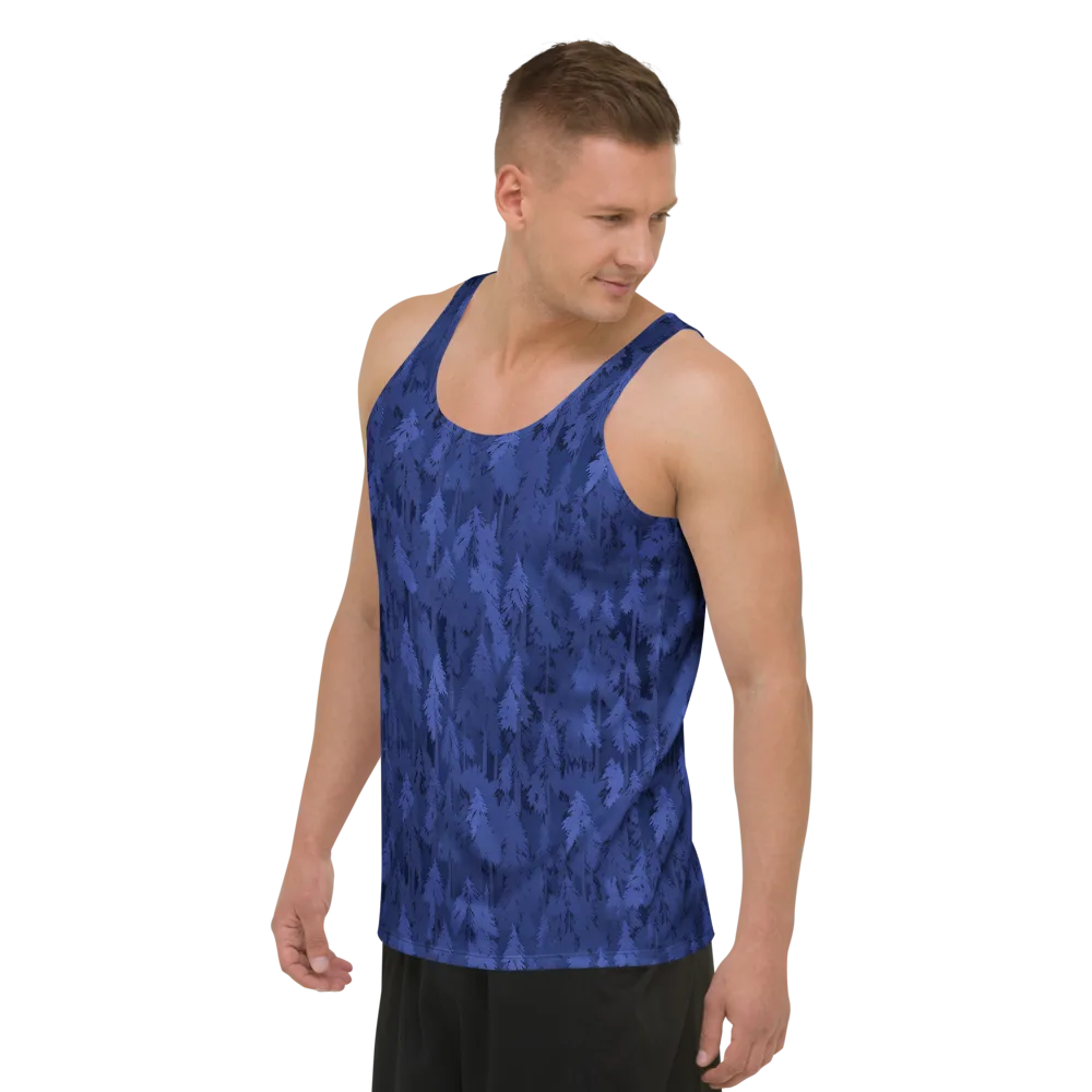 Indigo Evergreen on Men's Tank Top — Left Front