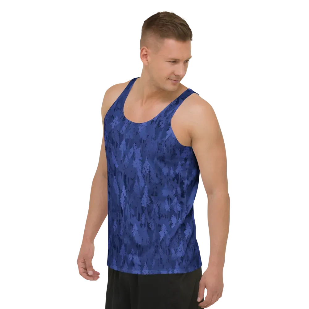 Indigo Evergreen on Men's Tank Top — Left Front