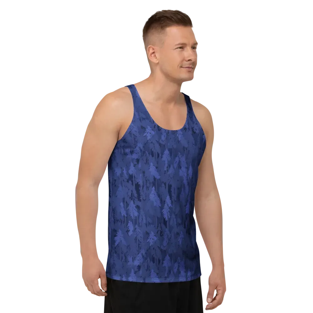 Indigo Evergreen on Men's Tank Top — Right Front