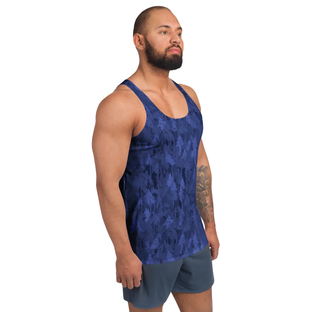 Indigo Evergreen on Men's Tank Top — Right Front