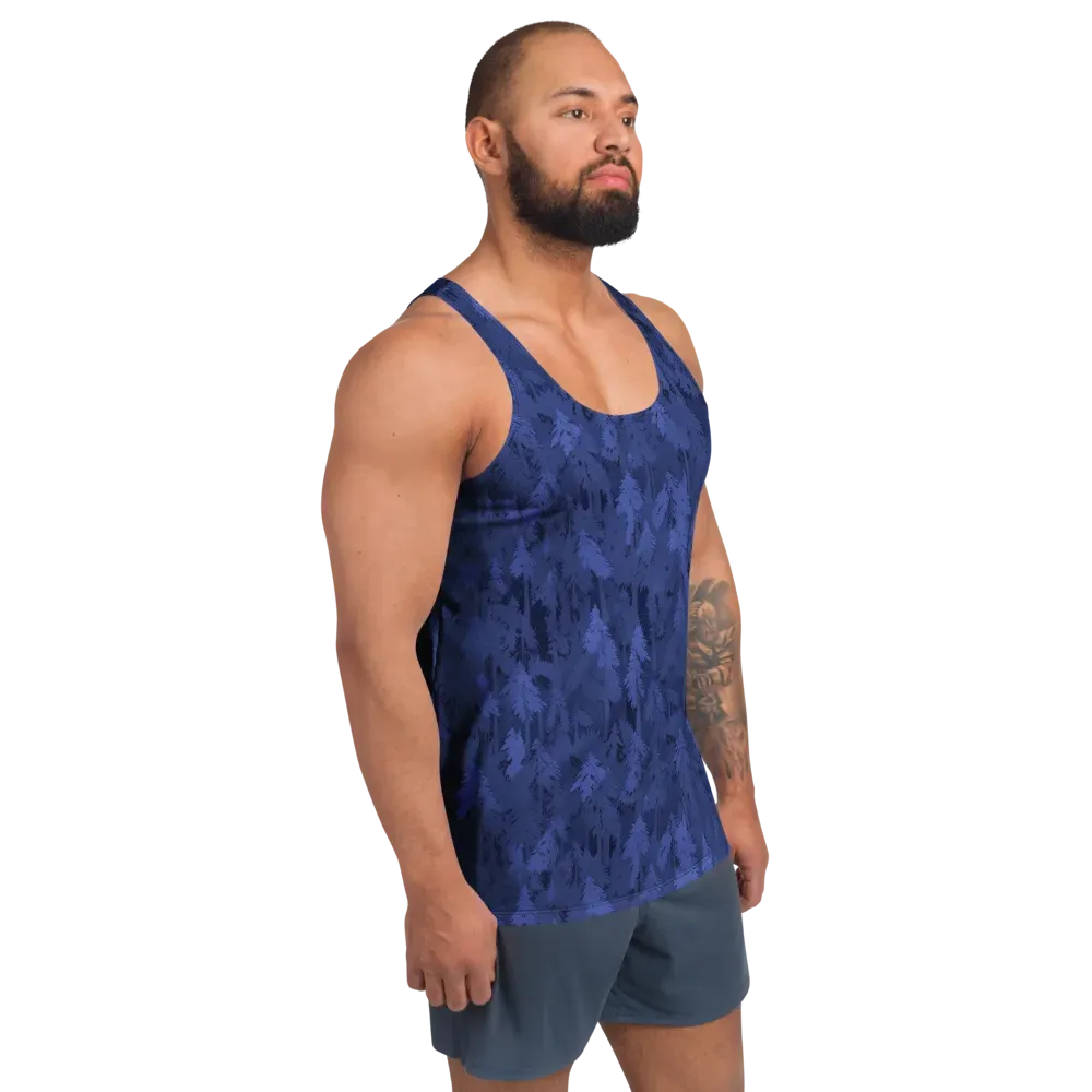 Indigo Evergreen on Men's Tank Top — Right Front