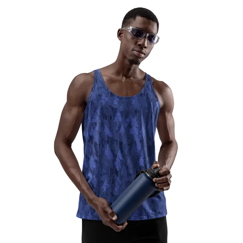 Indigo Evergreen on Men's Tank Top — Front