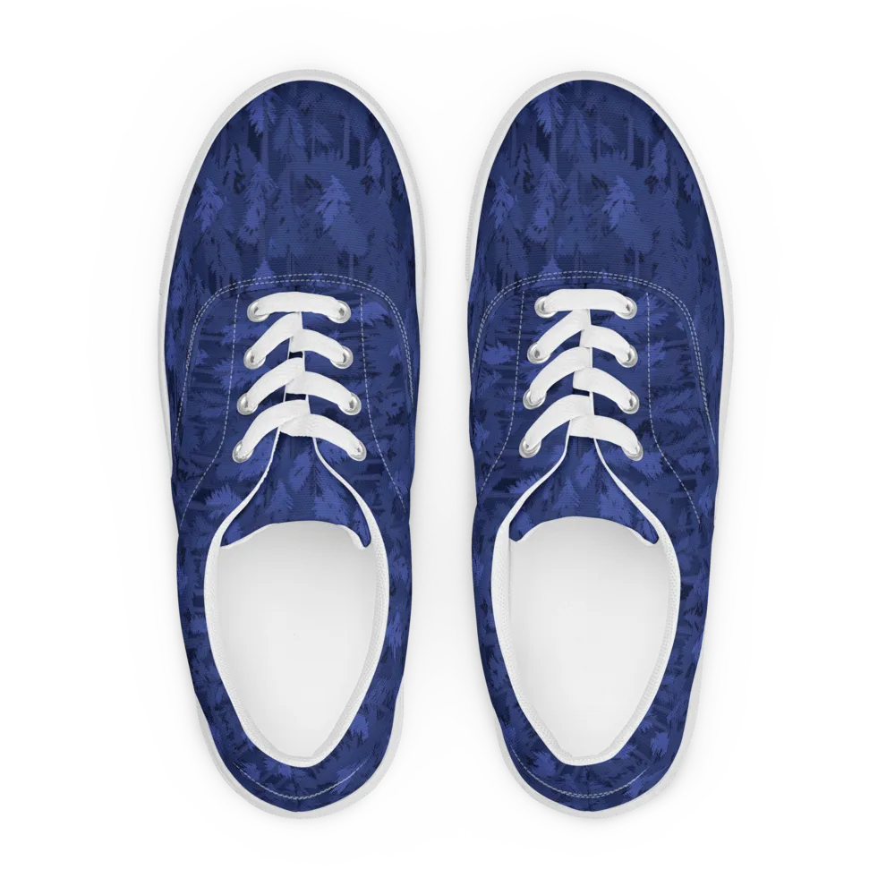 Indigo Evergreen on Men's Lace-Up Canvas Shoes — Front
