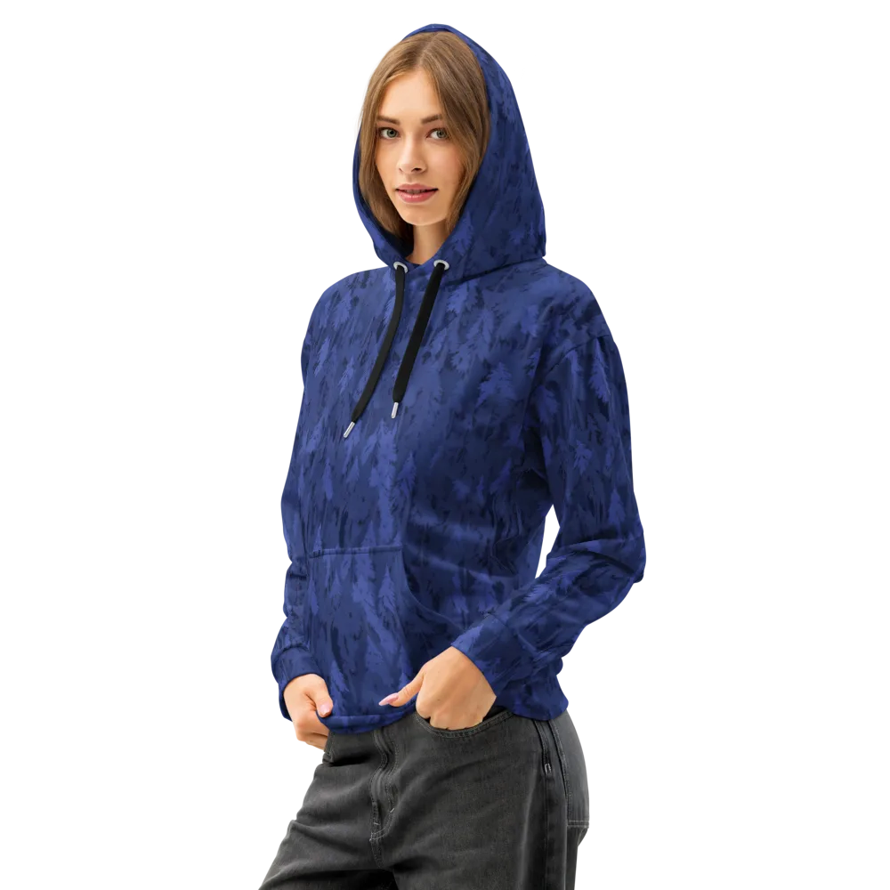 Indigo Evergreen on Cotton Hoodie — Left Front