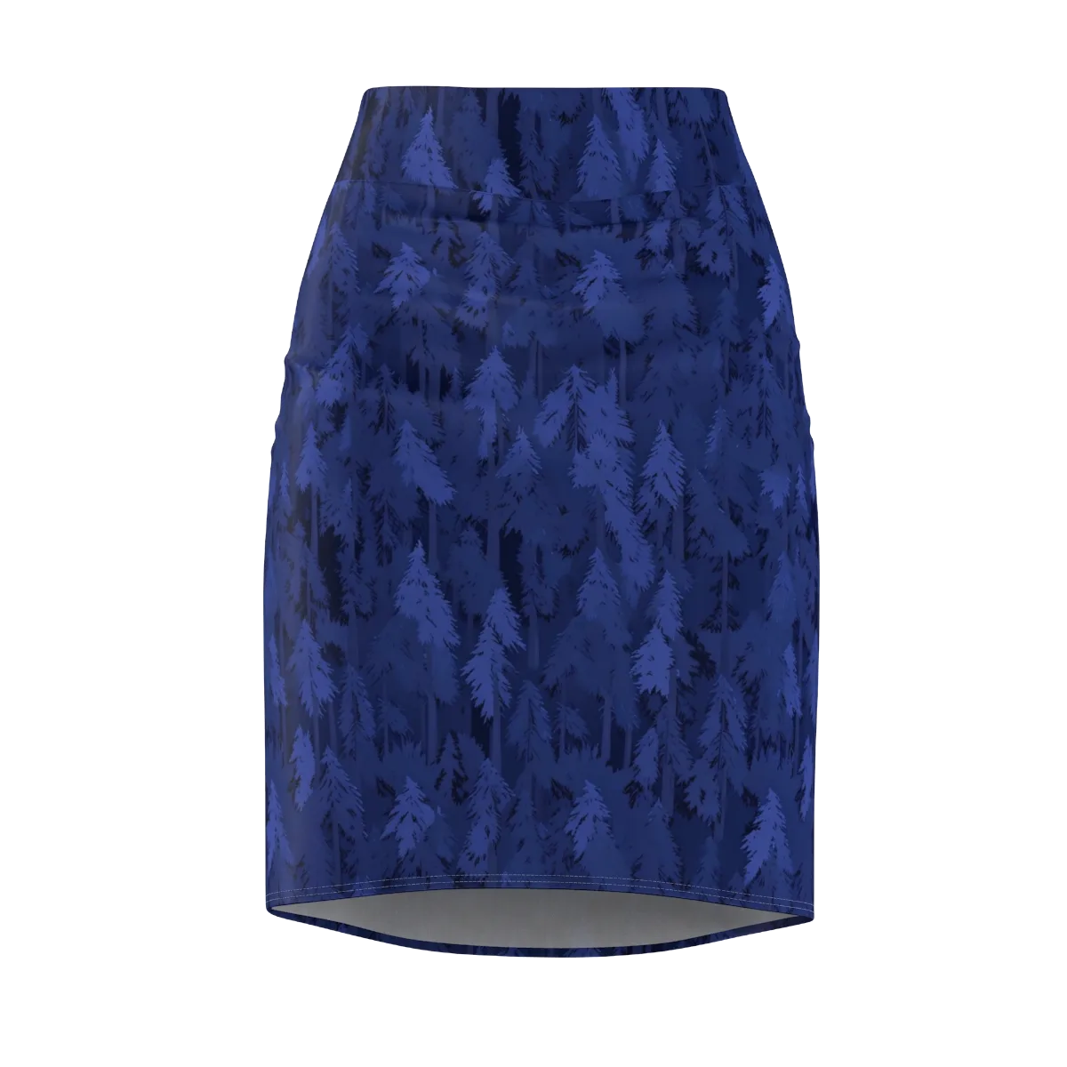 Indigo Evergreen on Pencil Skirt — Front