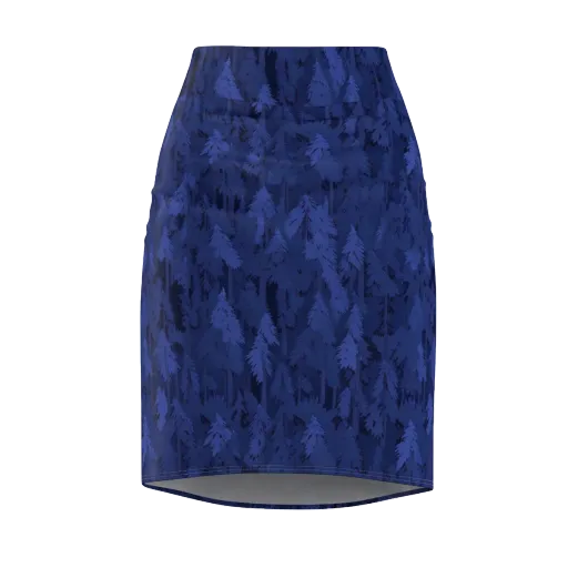 Indigo Evergreen on a Pencil Skirt