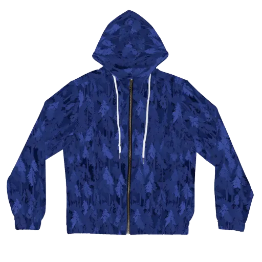 Indigo Evergreen on a Women's Full-Zip Hoodie