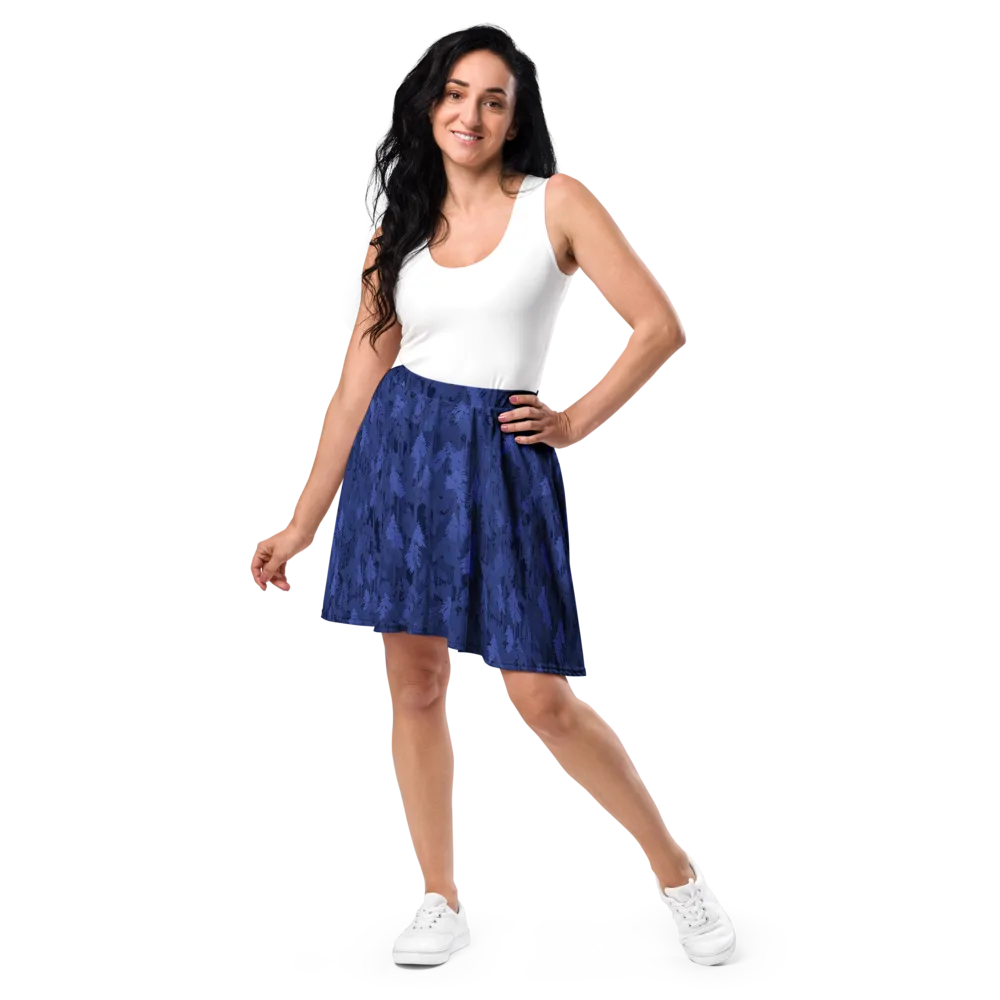 Indigo Evergreen on Skater Skirt — Front