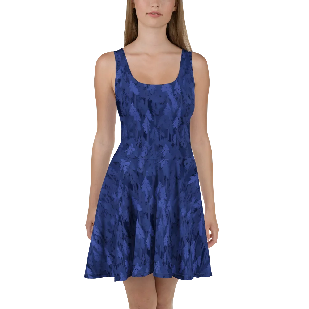 Indigo Evergreen on Skater Dress — Front