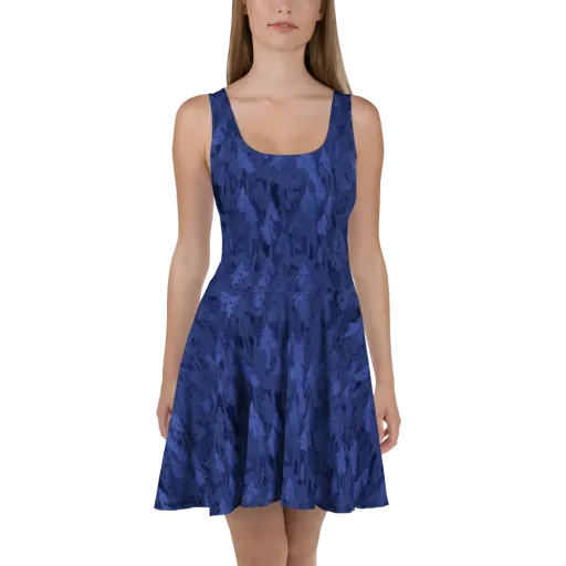 Indigo Evergreen on a Skater Dress
