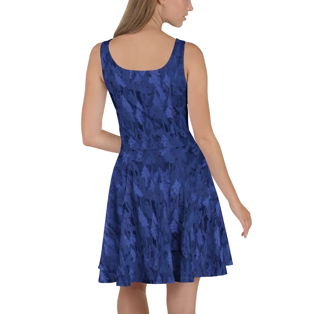 Indigo Evergreen on Skater Dress — Back