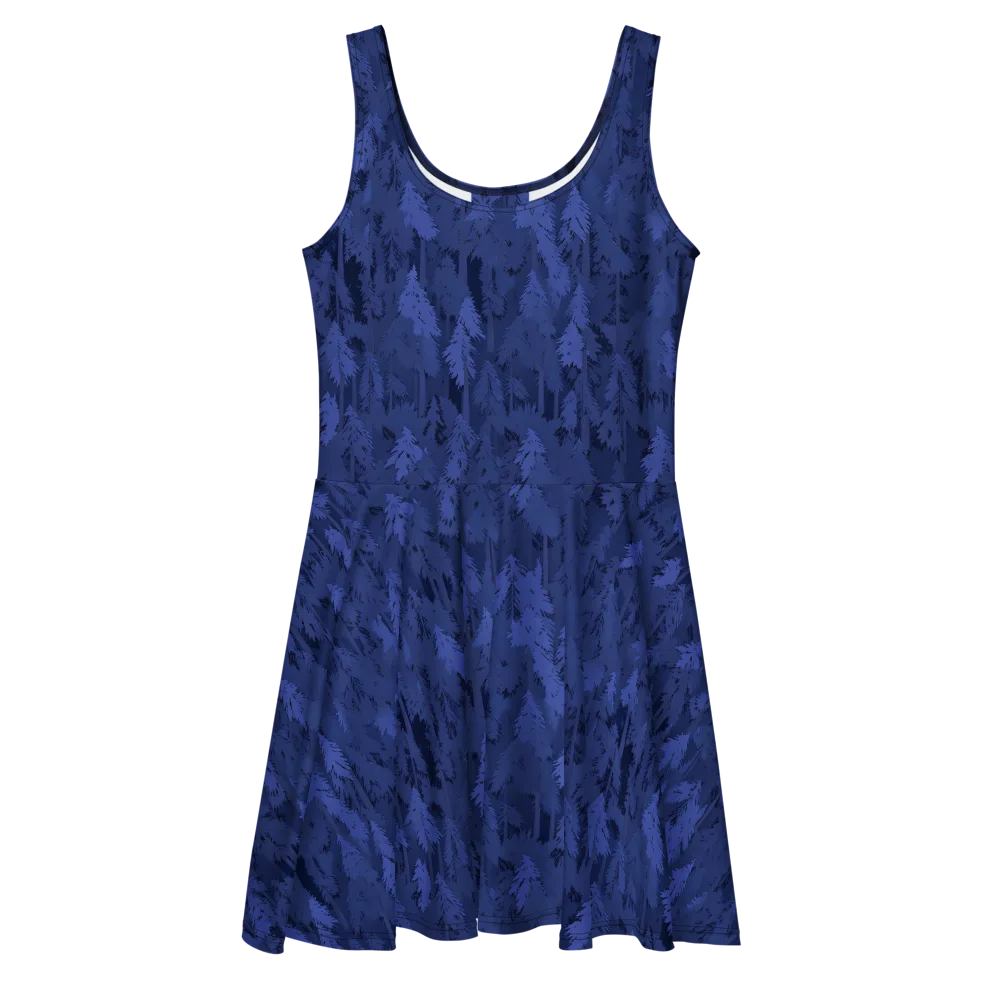 Indigo Evergreen on Skater Dress — Front