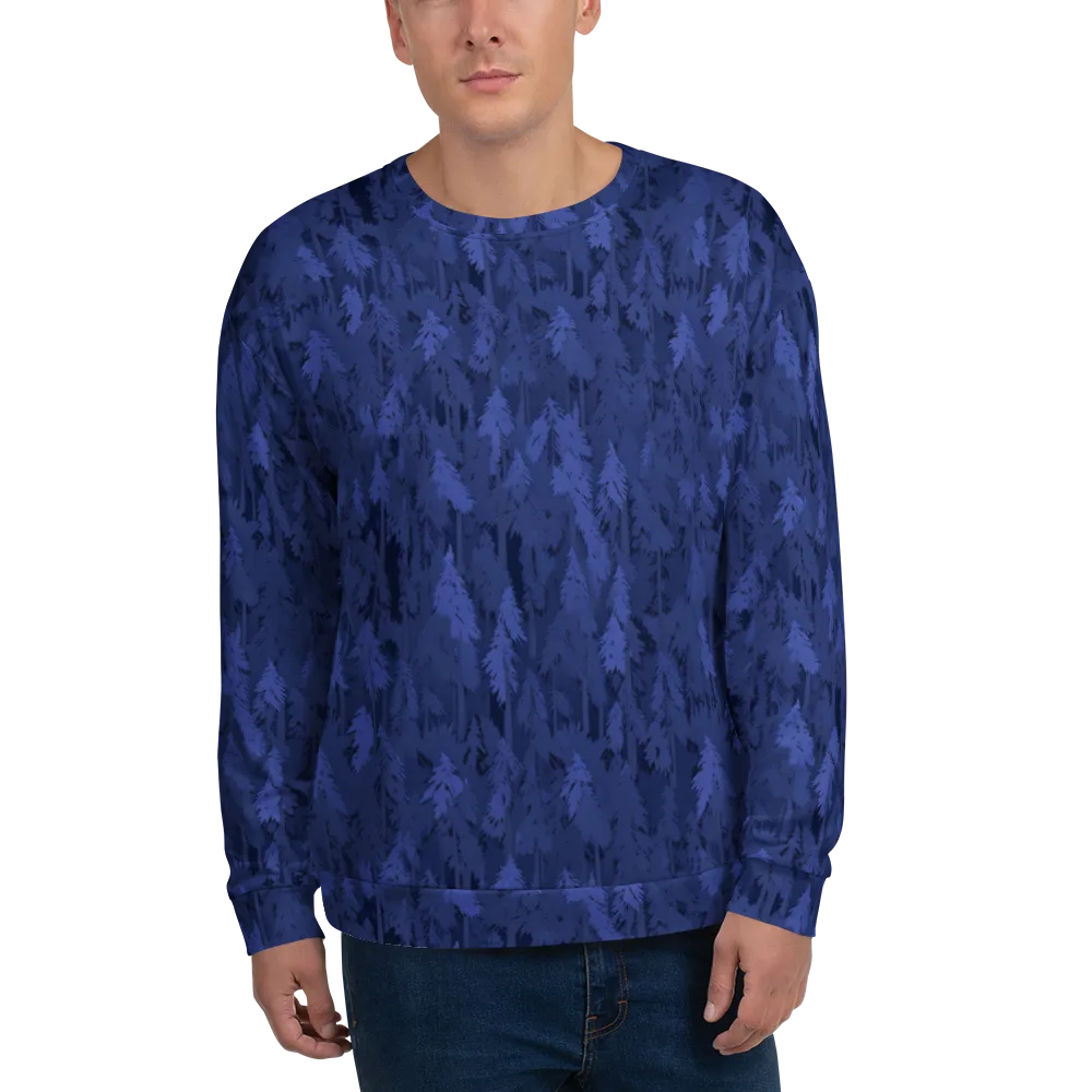 Indigo Evergreen on Sweatshirt — Front
