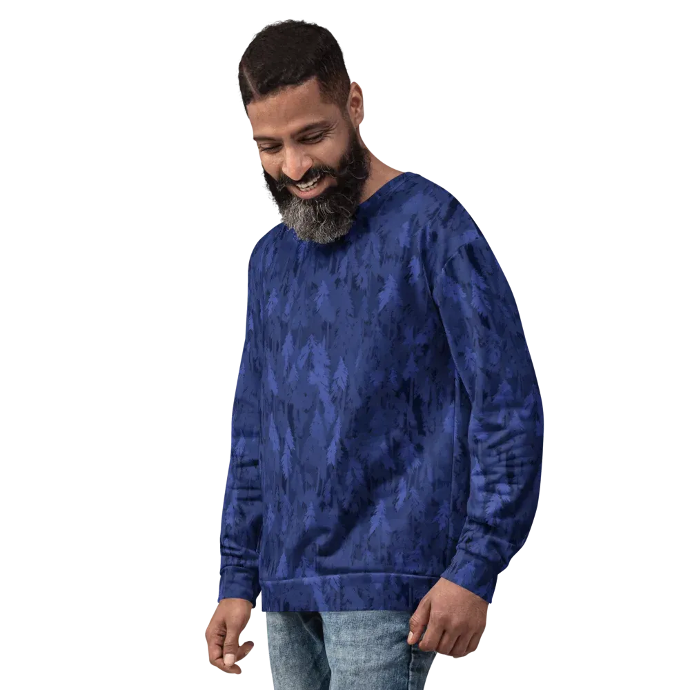 Indigo Evergreen on Sweatshirt — Left Front