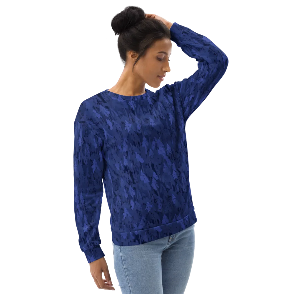 Indigo Evergreen on Sweatshirt — Right Front