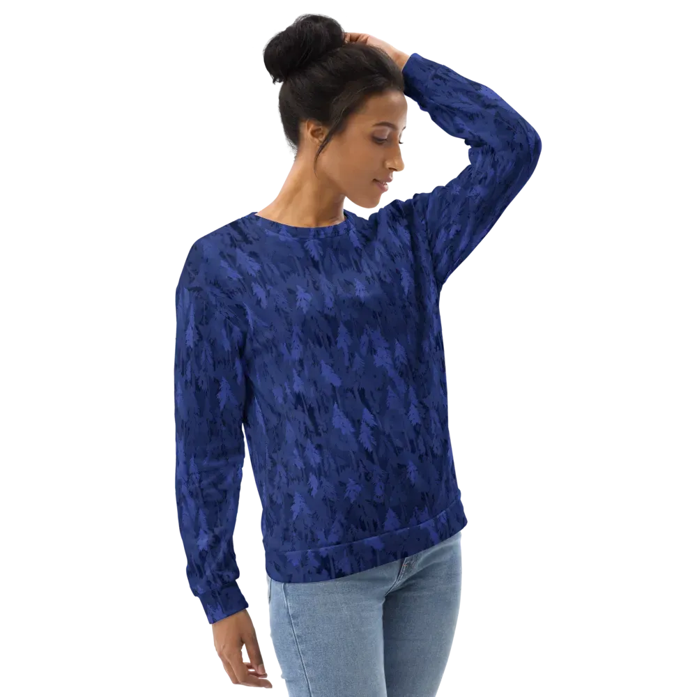 Indigo Evergreen on Sweatshirt — Right Front