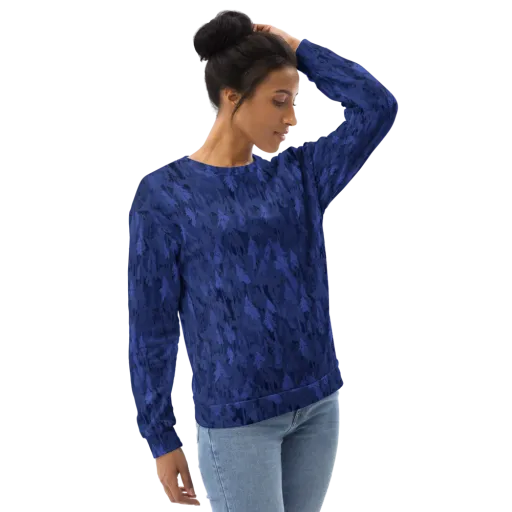 Indigo Evergreen on a Sweatshirt