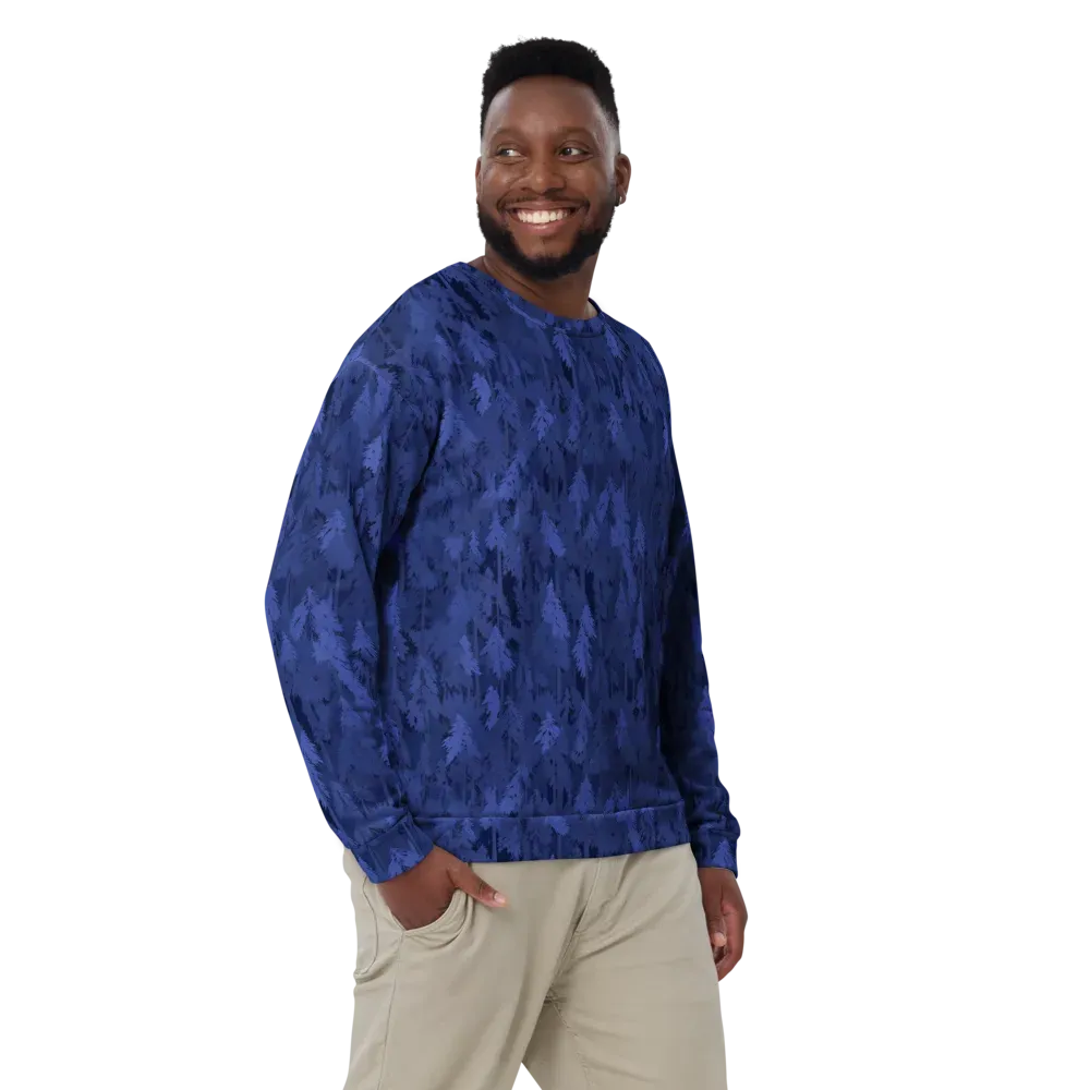 Indigo Evergreen on Sweatshirt — Front