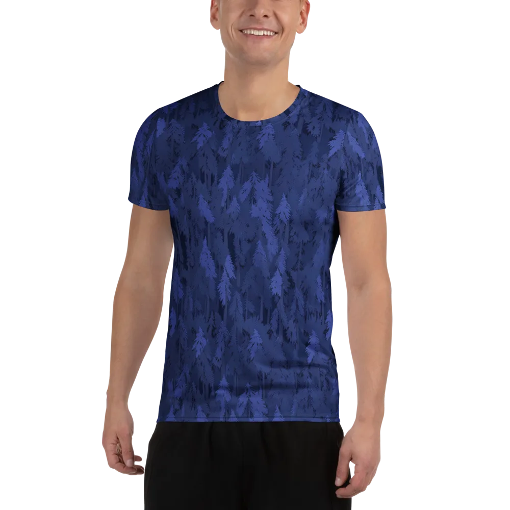 Indigo Evergreen on Men's Athletic T-Shirt — Front