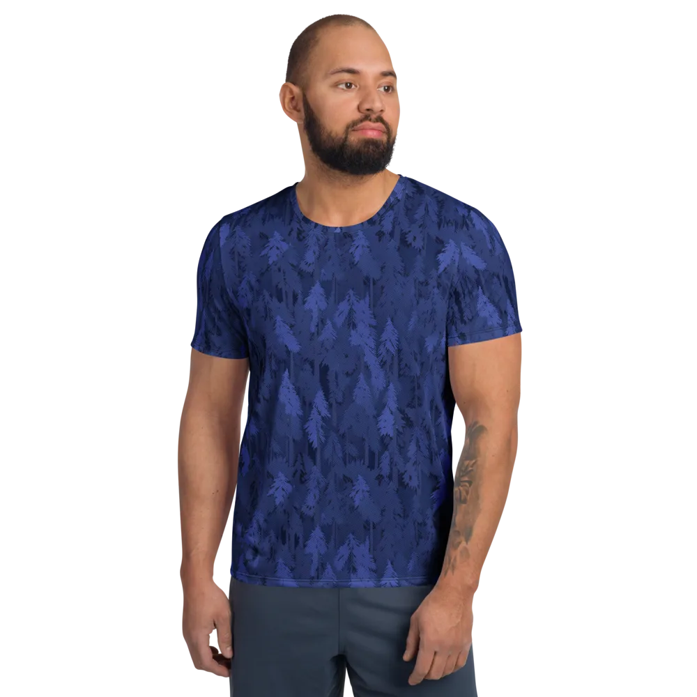 Indigo Evergreen on Men's Athletic T-Shirt — Front