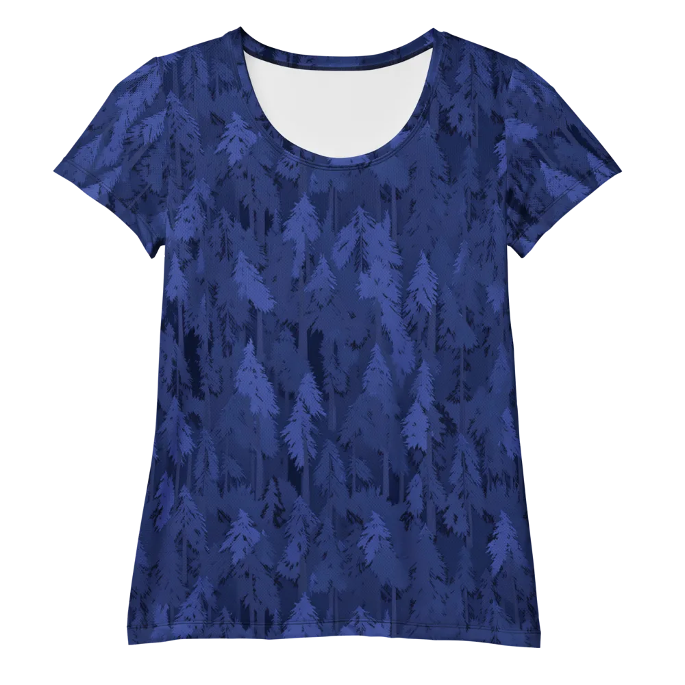 Indigo Evergreen on Women's Athletic T-Shirt — Front