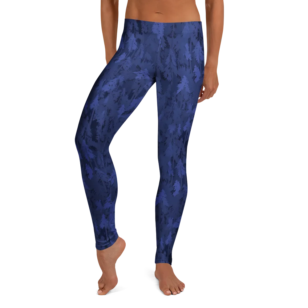 Indigo Evergreen on Leggings — Front