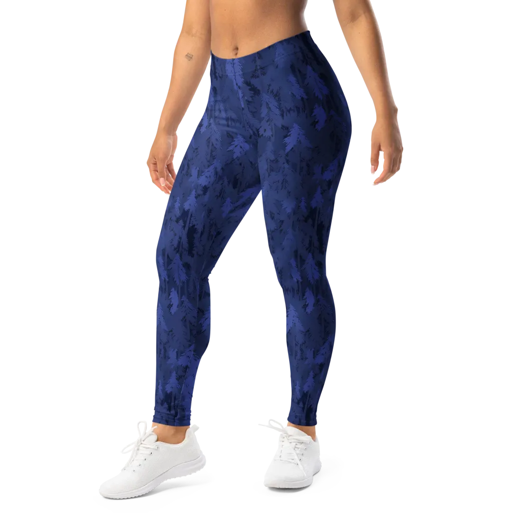 Indigo Evergreen on Leggings — Left Front