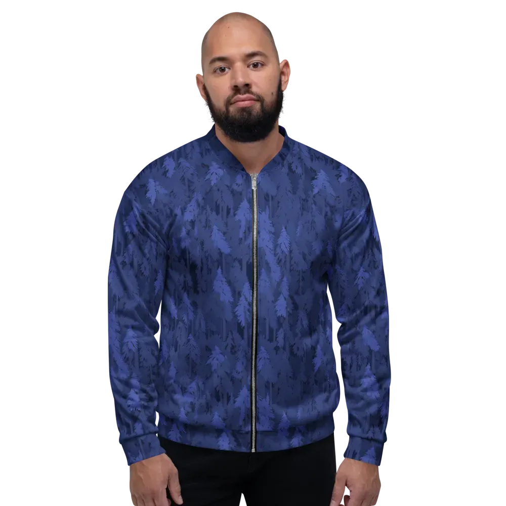 Indigo Evergreen on Bomber Jacket — Front