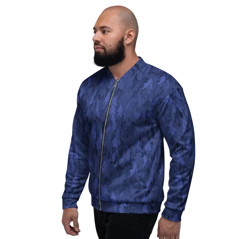 Indigo Evergreen on Bomber Jacket — Left