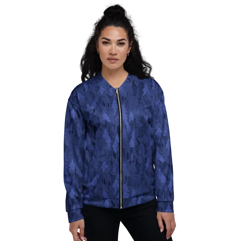 Indigo Evergreen on Bomber Jacket — Front