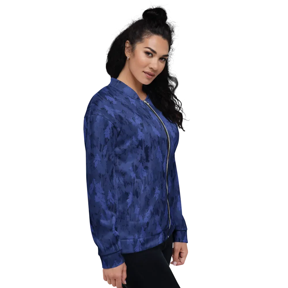 Indigo Evergreen on Bomber Jacket — Right