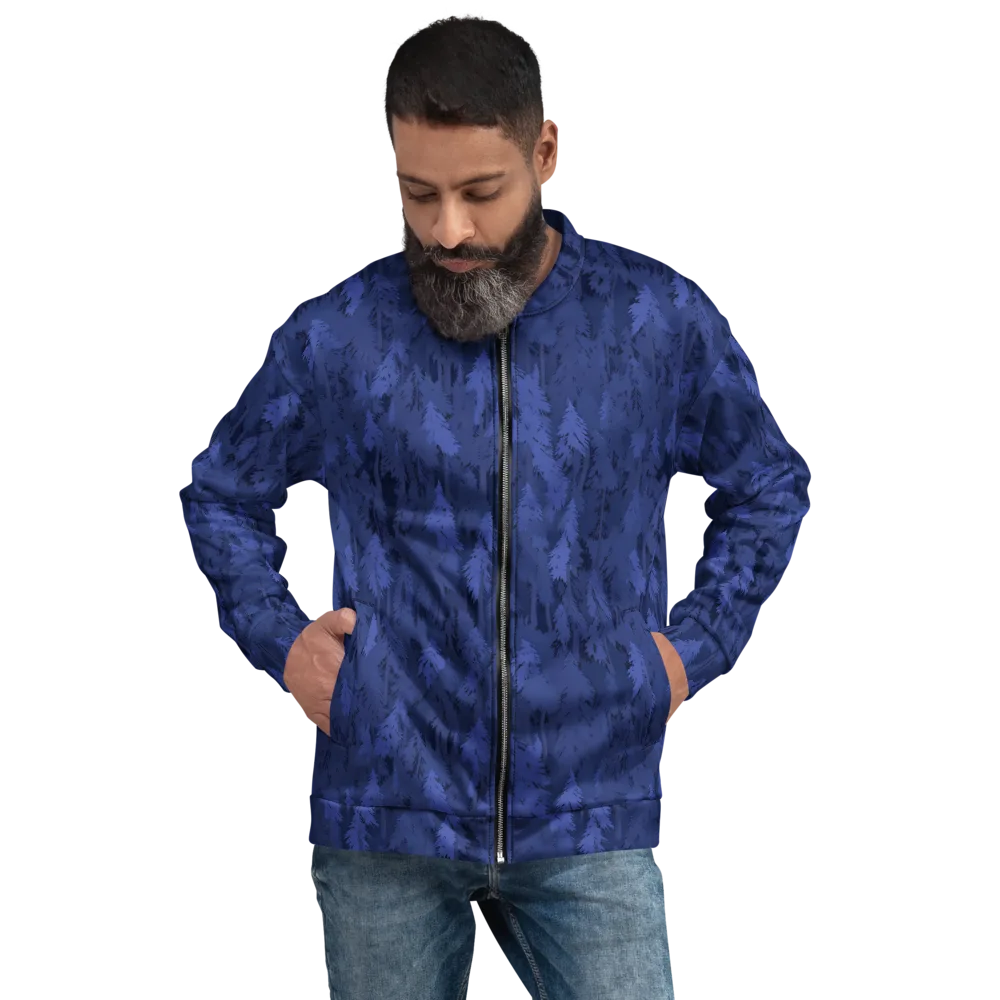 Indigo Evergreen on Bomber Jacket — Front